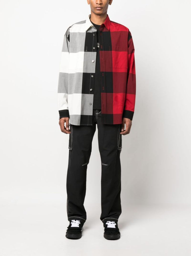 Red Check-print Cotton Shirt