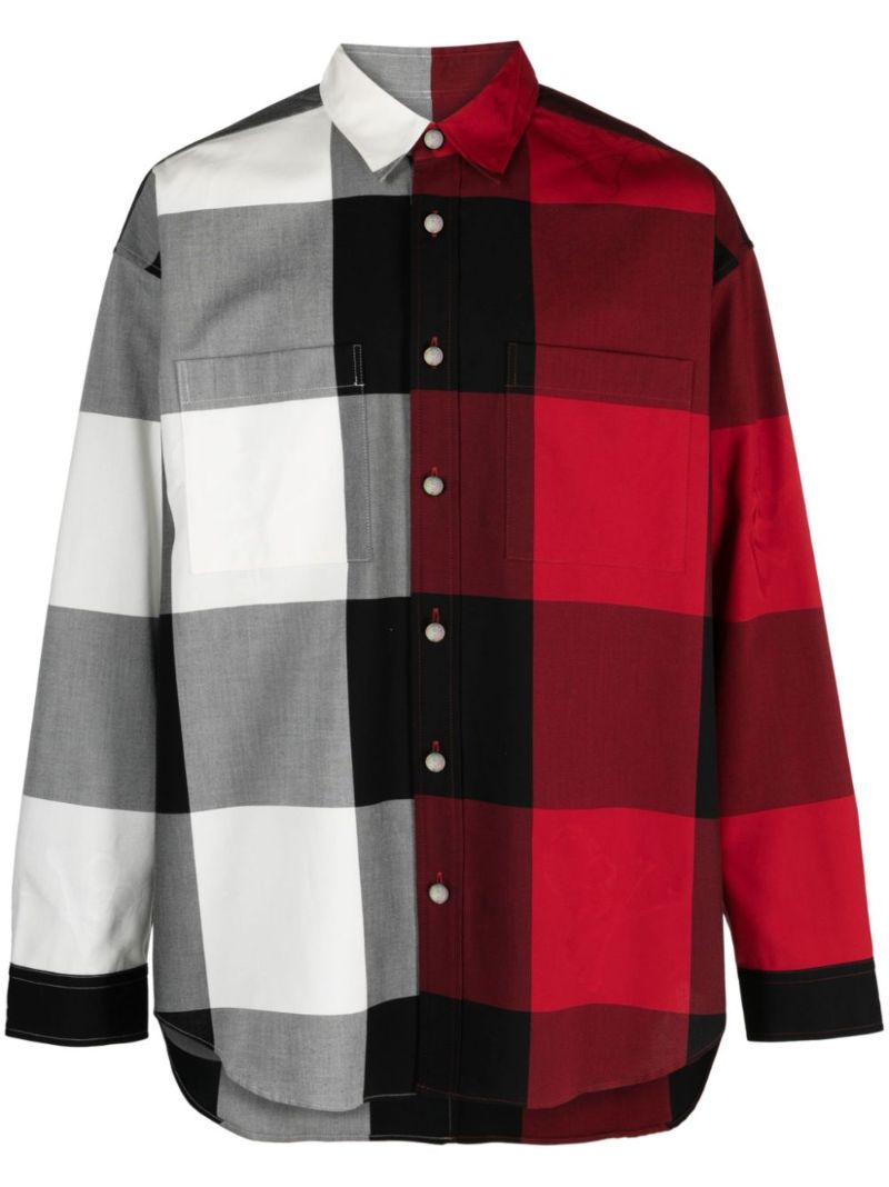 Red Check-print Cotton Shirt