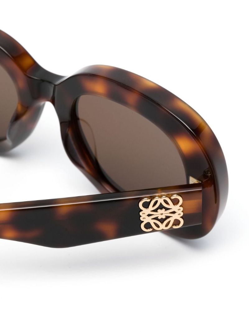 Brown Tortoiseshell Oval Sunglasses