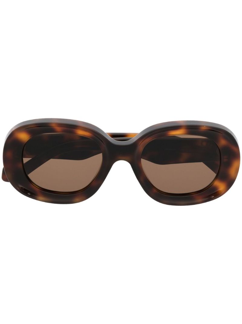 Brown Tortoiseshell Oval Sunglasses