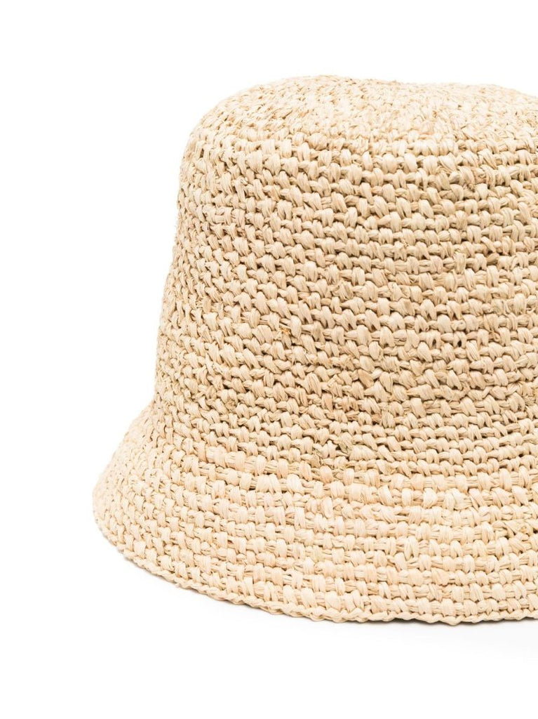 Neutral Le Bob Ficiu Raffia Bucket Hat