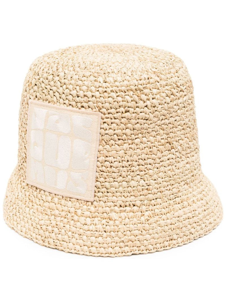 Neutral Le Bob Ficiu Raffia Bucket Hat