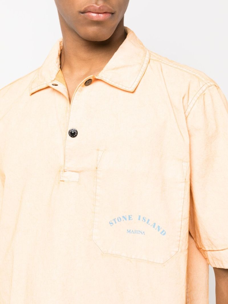 Orange Logo Print Shirt