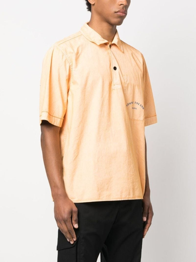 Orange Logo Print Shirt