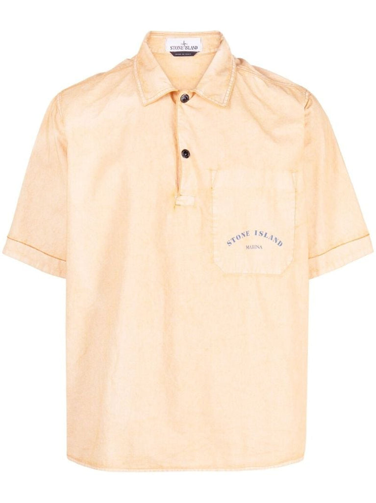 Orange Logo Print Shirt