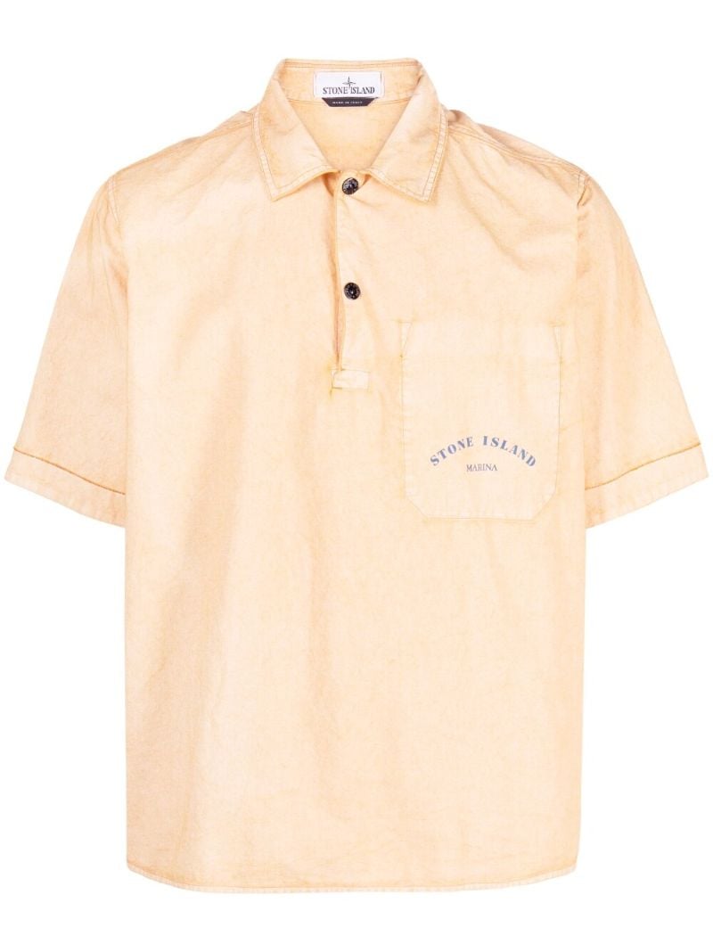 Orange Logo Print Shirt