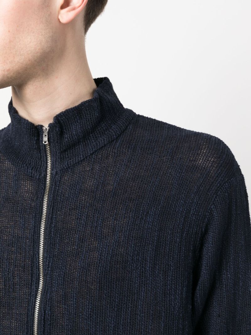 Blue Full Zip Knitted Cardigan