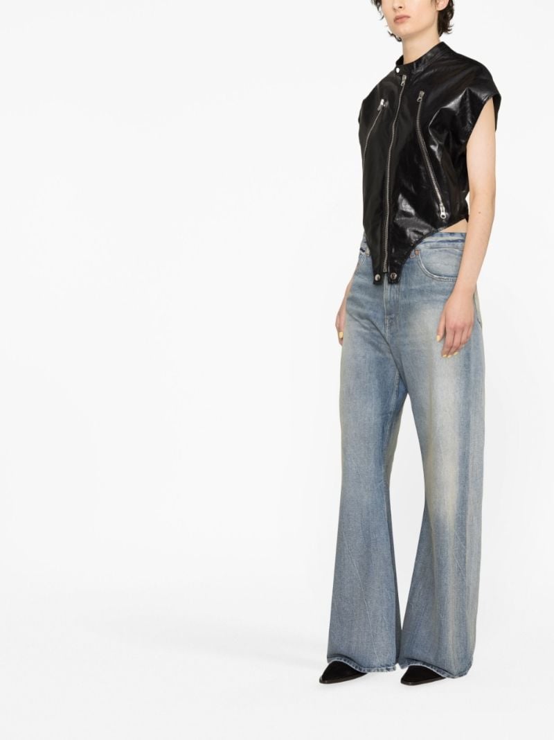Black Hybrid Leather Gilet