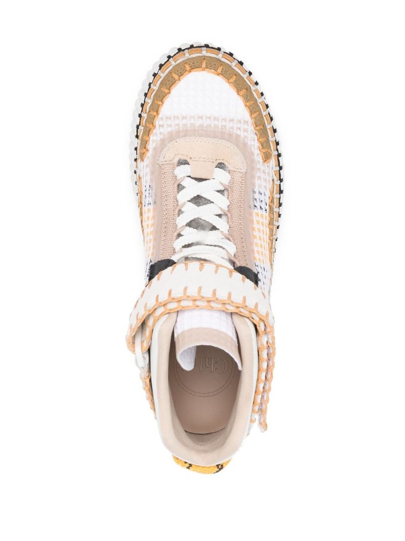 White Nama Wedge Sneakers