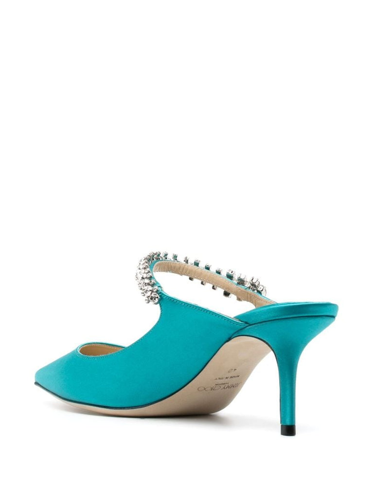 Blue Bing 65 Crystal-embellished Satin Pumps