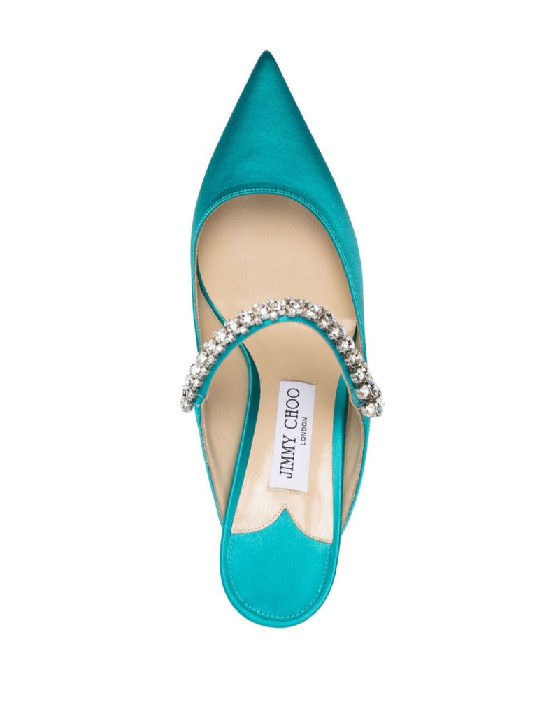 Blue Bing 65 Crystal-embellished Satin Pumps