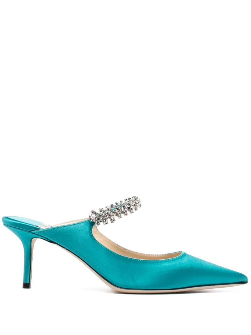 Blue Bing 65 Crystal-embellished Satin Pumps