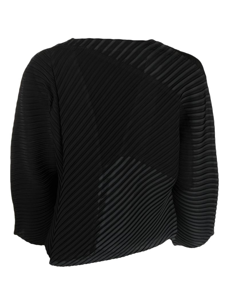 Black Pleated Cropped Jacket