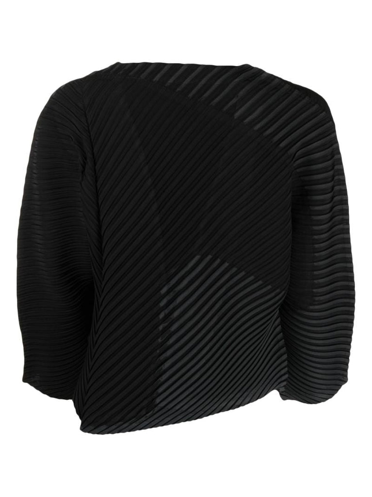 Black Pleated Cropped Jacket