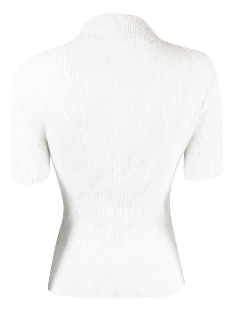 White Bk/wt-36 Pleated Blouse