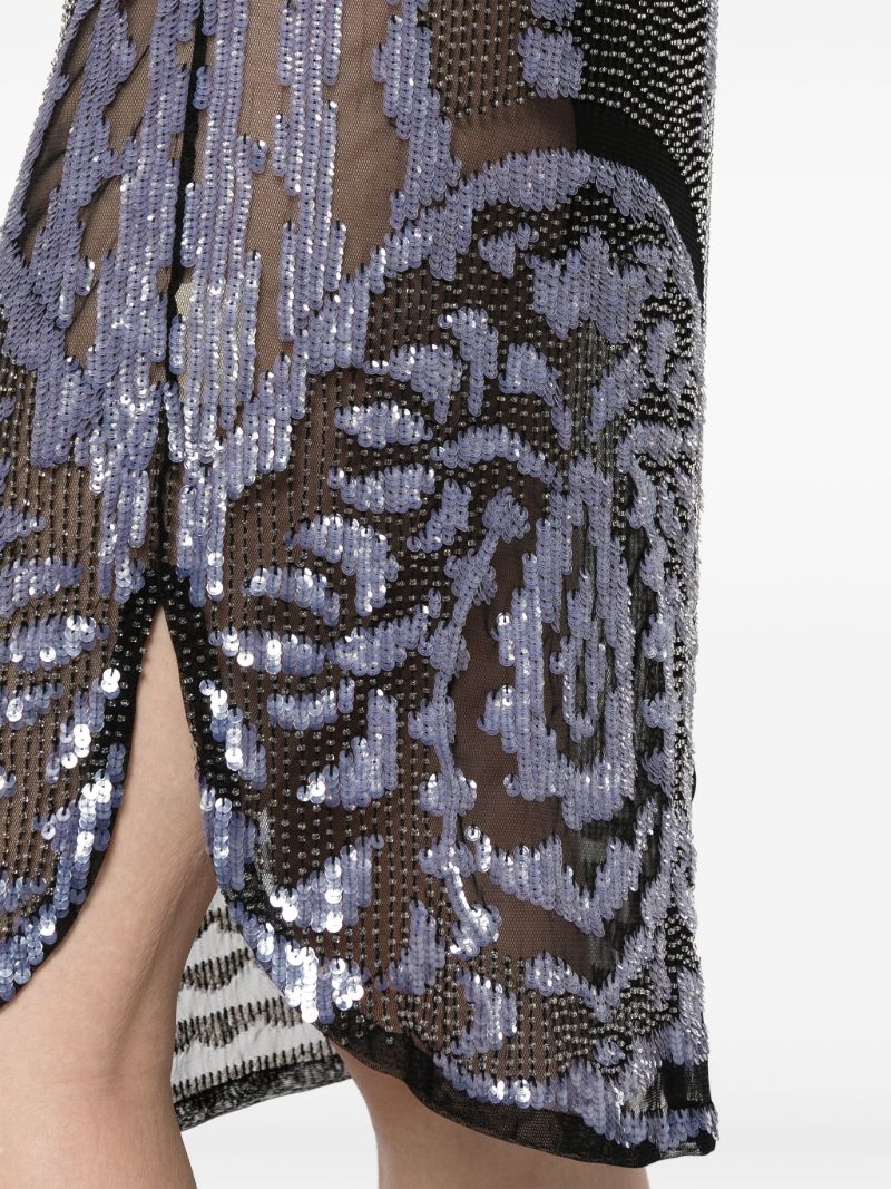 Black Hyatt Beaded Midi Skirt