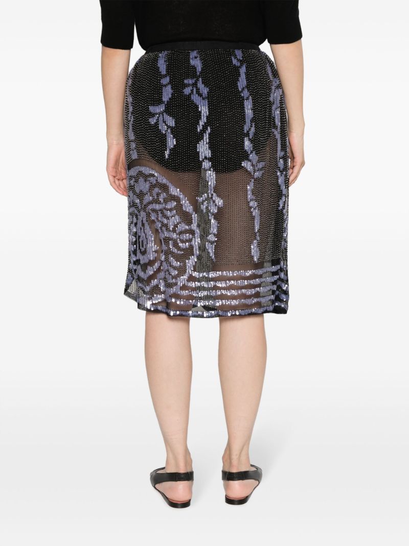 Black Hyatt Beaded Midi Skirt