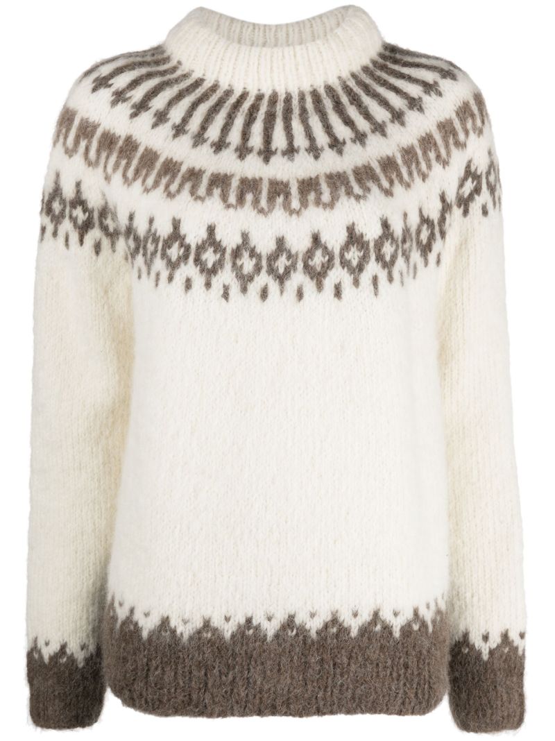 White Branch Yoke Sweater
