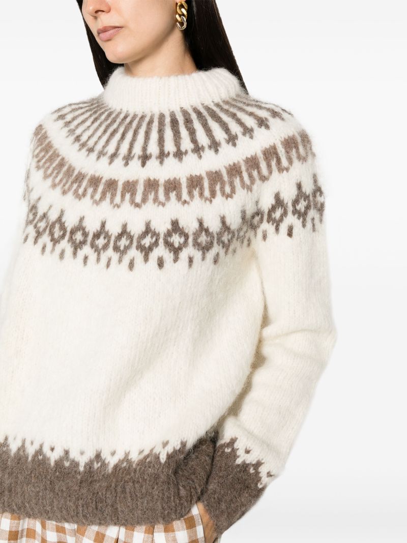 White Branch Yoke Sweater