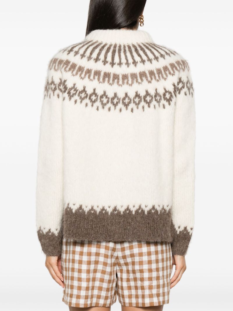 White Branch Yoke Sweater