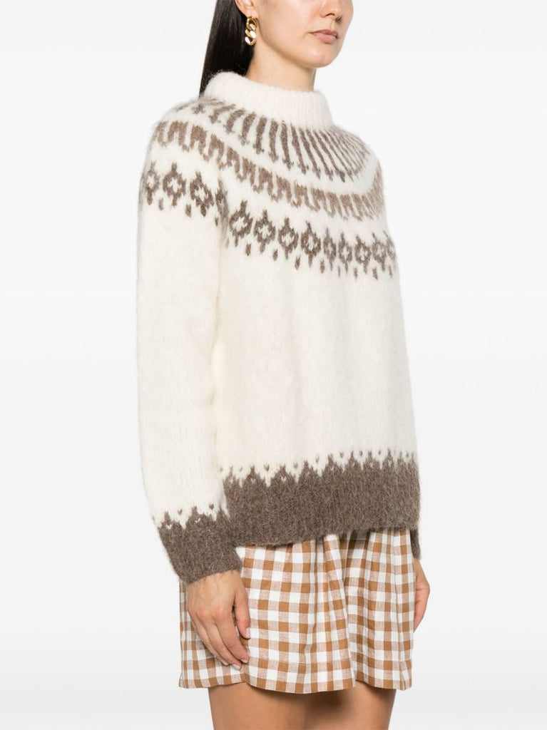 White Branch Yoke Sweater
