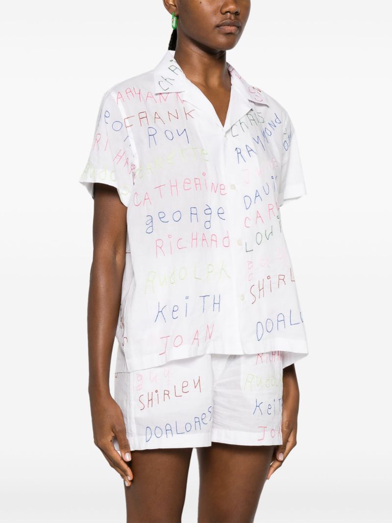 White Familial Hall Embroidered Shirt