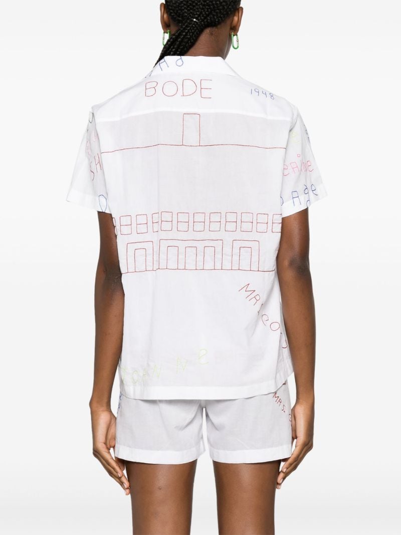 White Familial Hall Embroidered Shirt