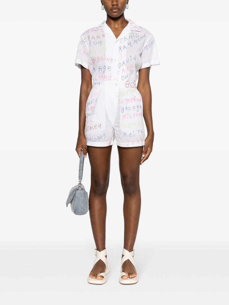 White Familial Hall Embroidered Shirt
