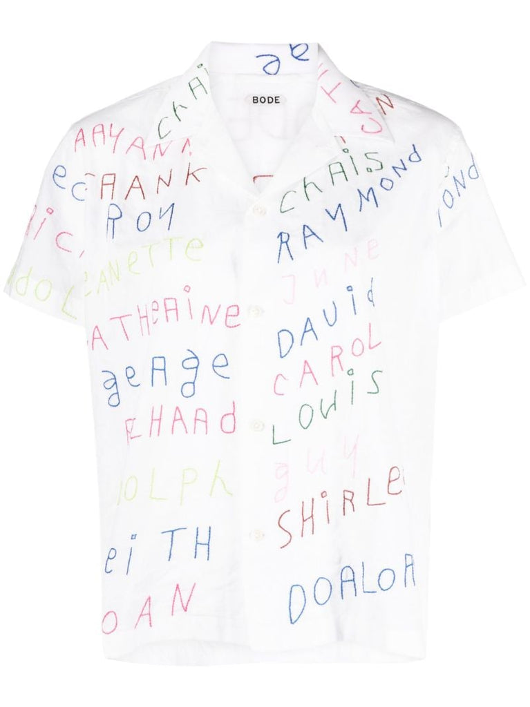 White Familial Hall Embroidered Shirt