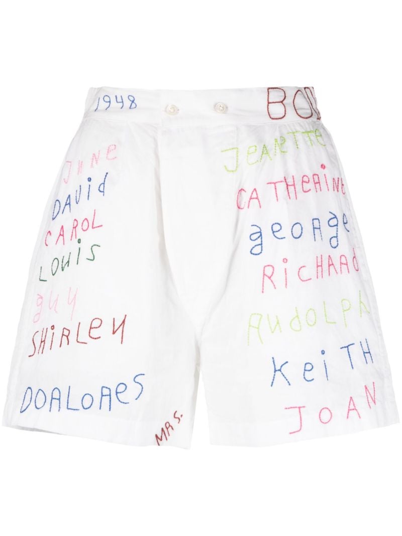 White Familial Hall Embroidered Boxers