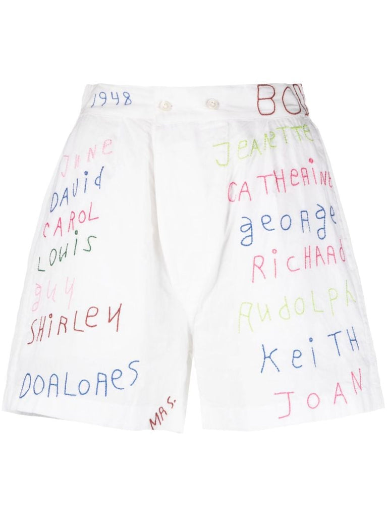 White Familial Hall Embroidered Boxers