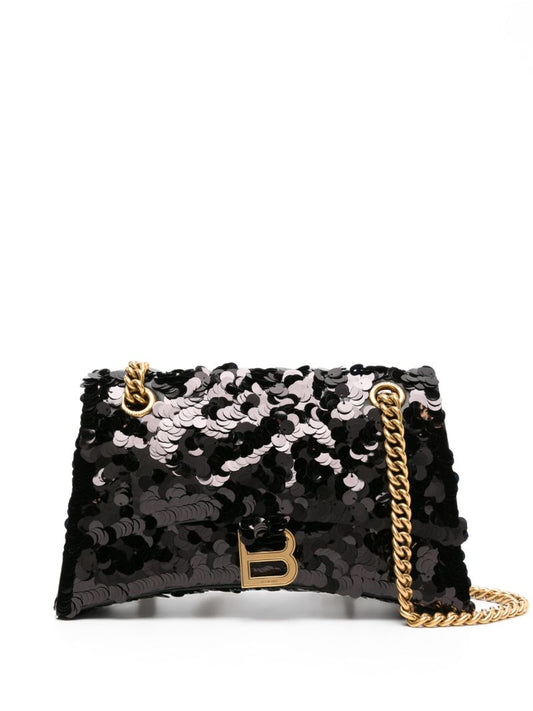 Black Crush Sequin-embellished Crossbody Bag