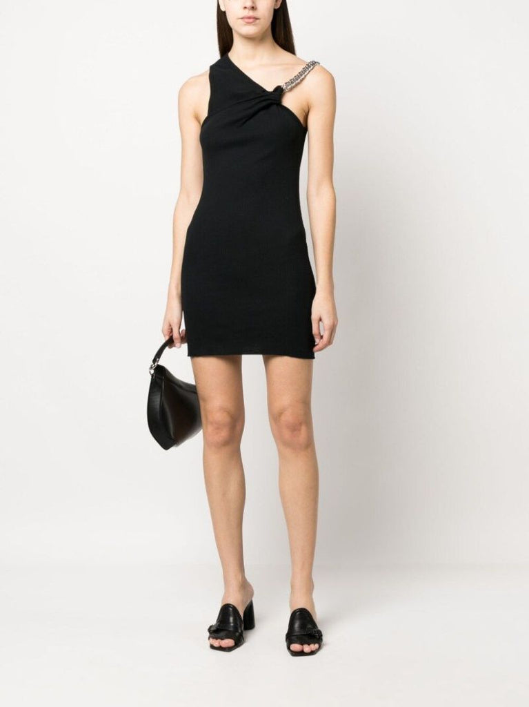 Black One-shoulder Mini Dress