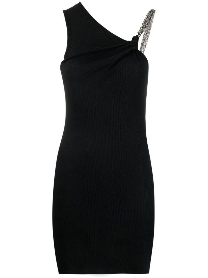 Black One-shoulder Mini Dress