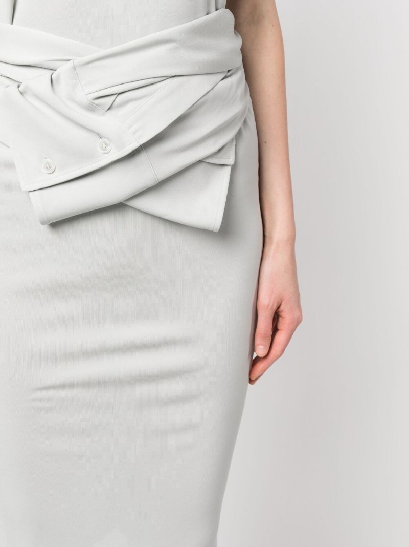 Grey Halterneck Midi Dress