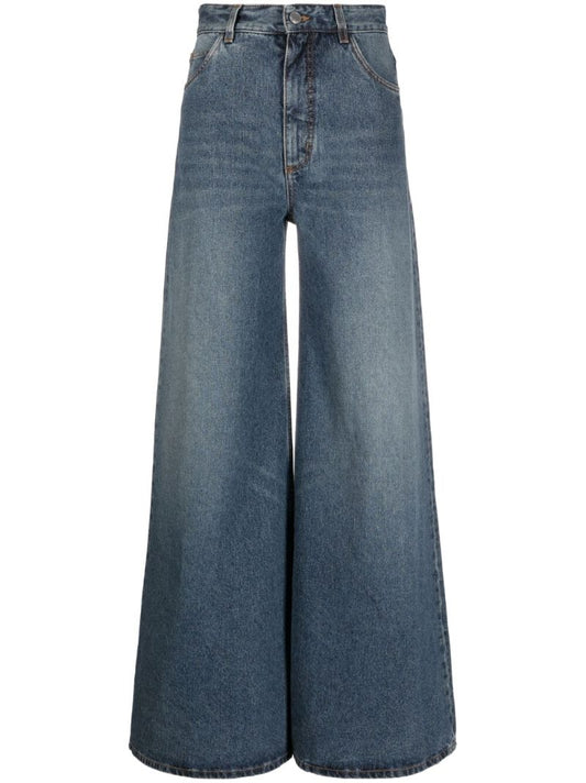 Blue Wide-leg Jeans
