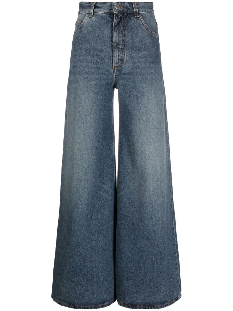 Blue Wide-leg Jeans