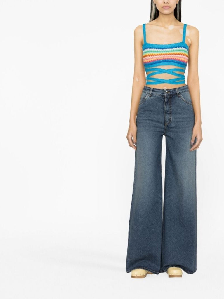 Blue Wide-leg Jeans