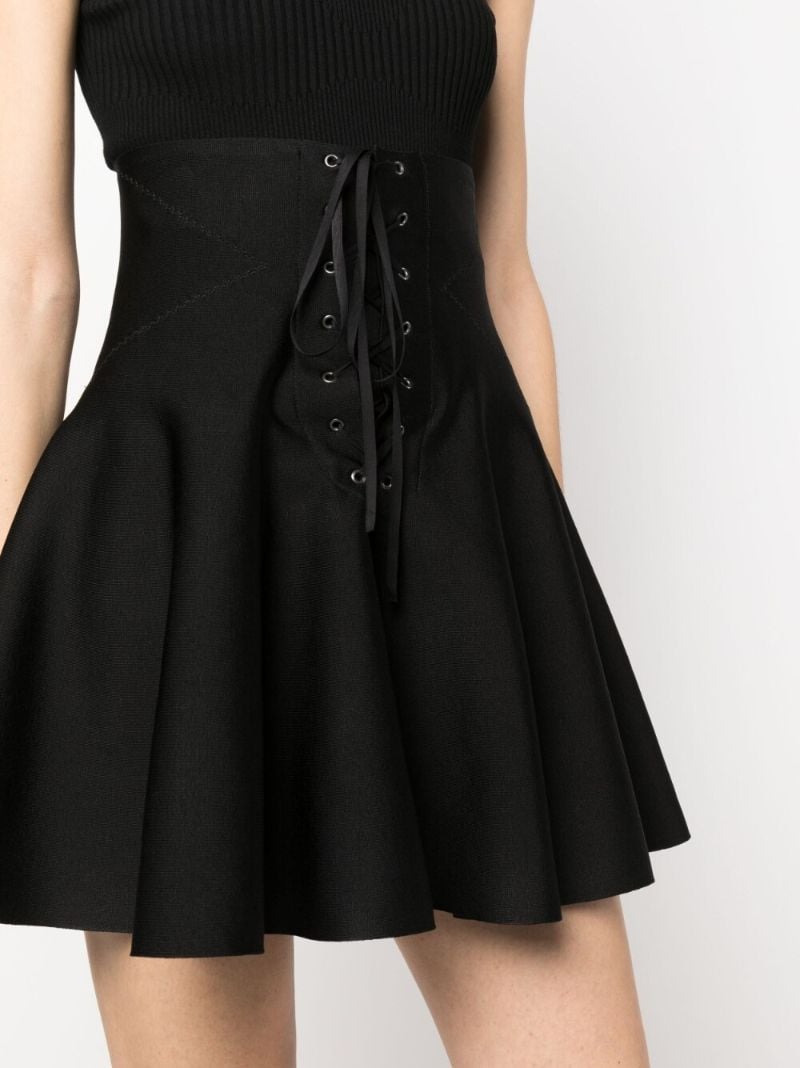 Black Flared High-waist Skirt