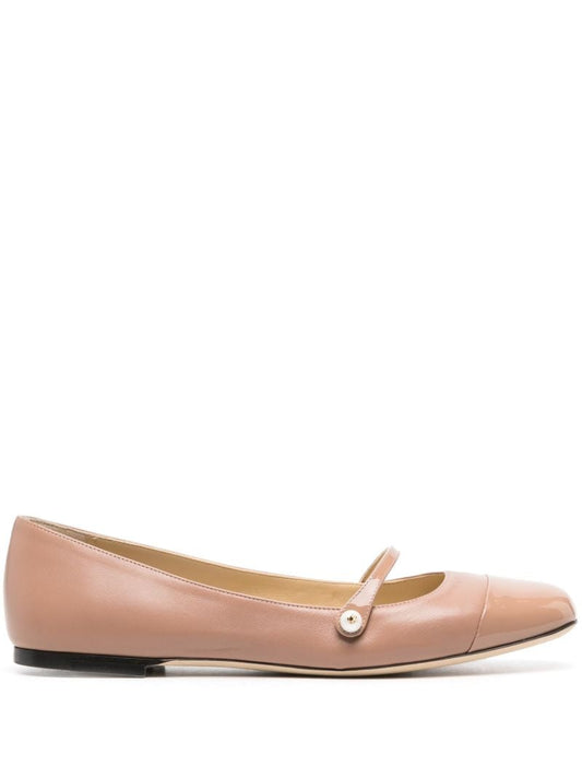 Pink Elisa Leather Ballet Pumps
