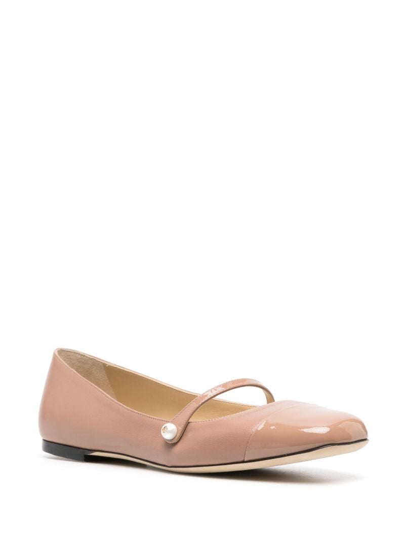 Pink Elisa Leather Ballet Pumps