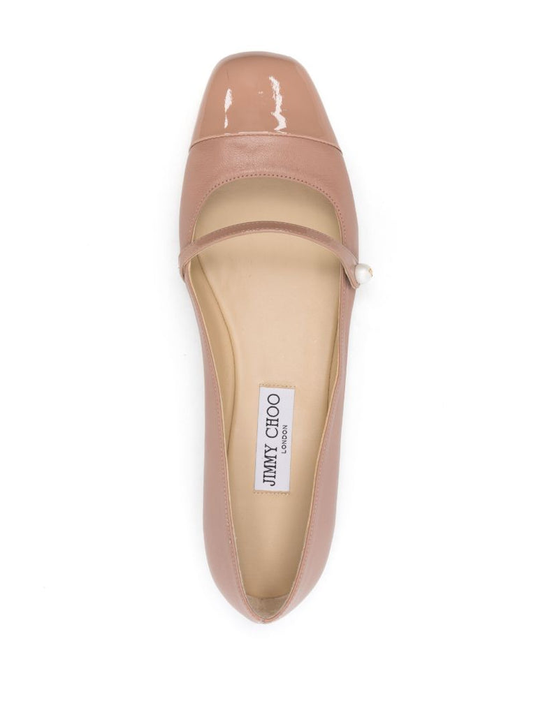 Pink Elisa Leather Ballet Pumps
