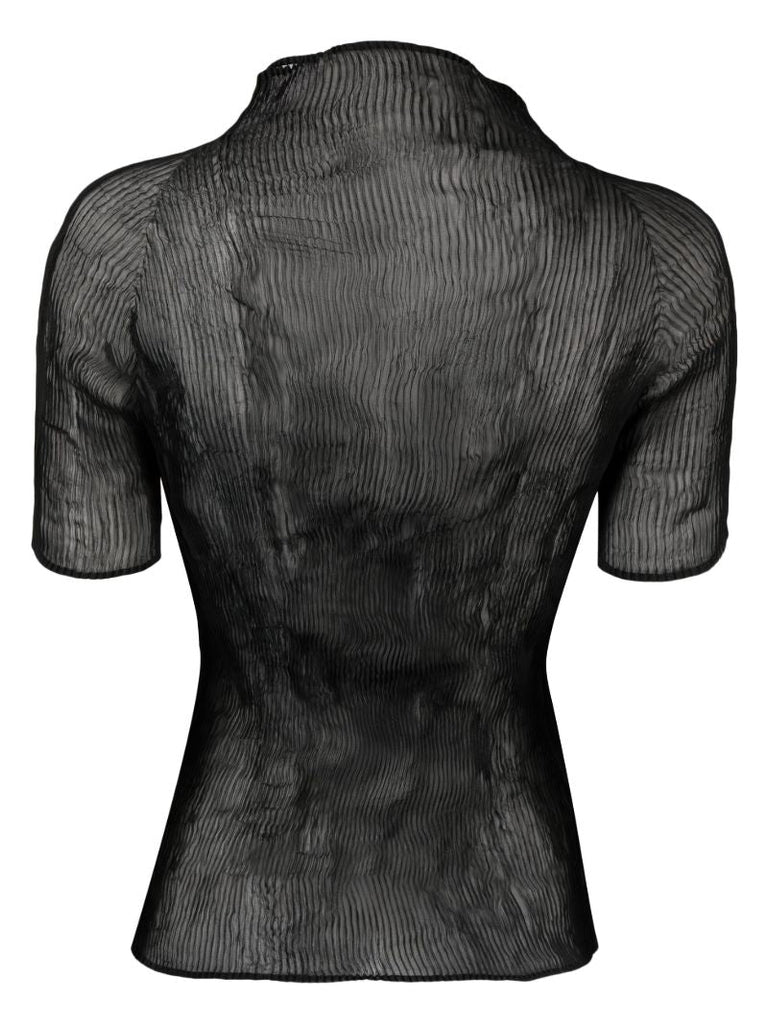 Black Chiffon Twist PlissÃ_x0083_Â© Top