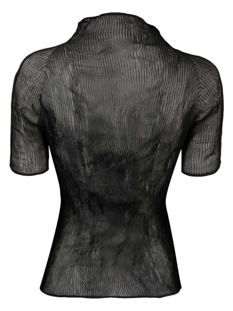 Black Chiffon Twist PlissÃ_x0083_Â© Top