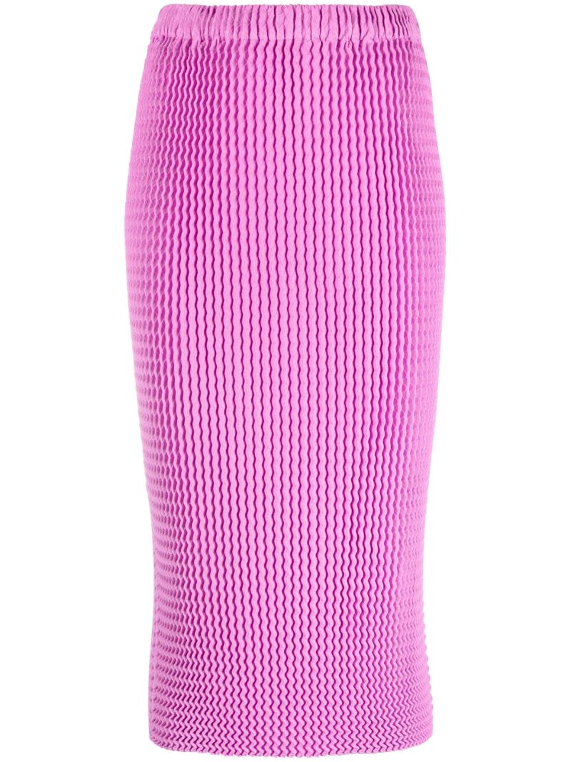 Pink Spongy-36 Zigzag Stitching Skirt