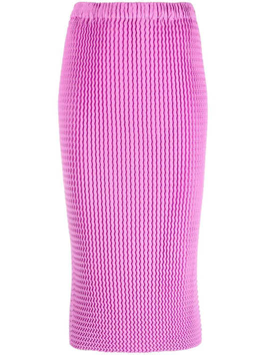 Pink Spongy-36 Zigzag Stitching Skirt