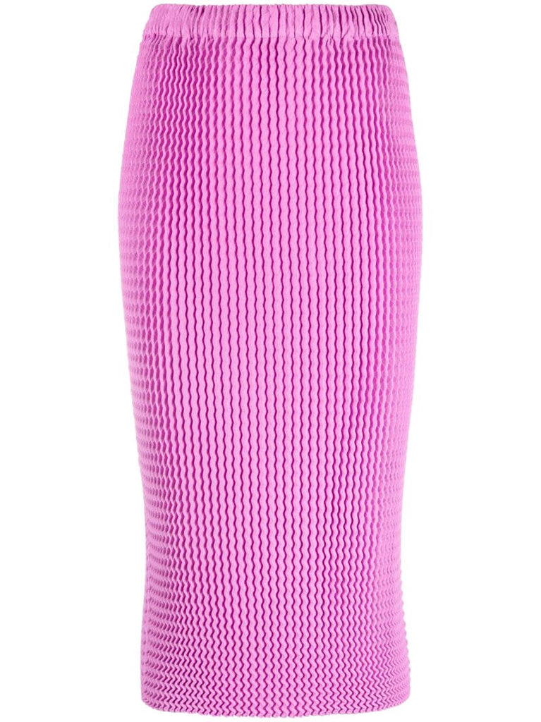 Pink Spongy-36 Zigzag Stitching Skirt