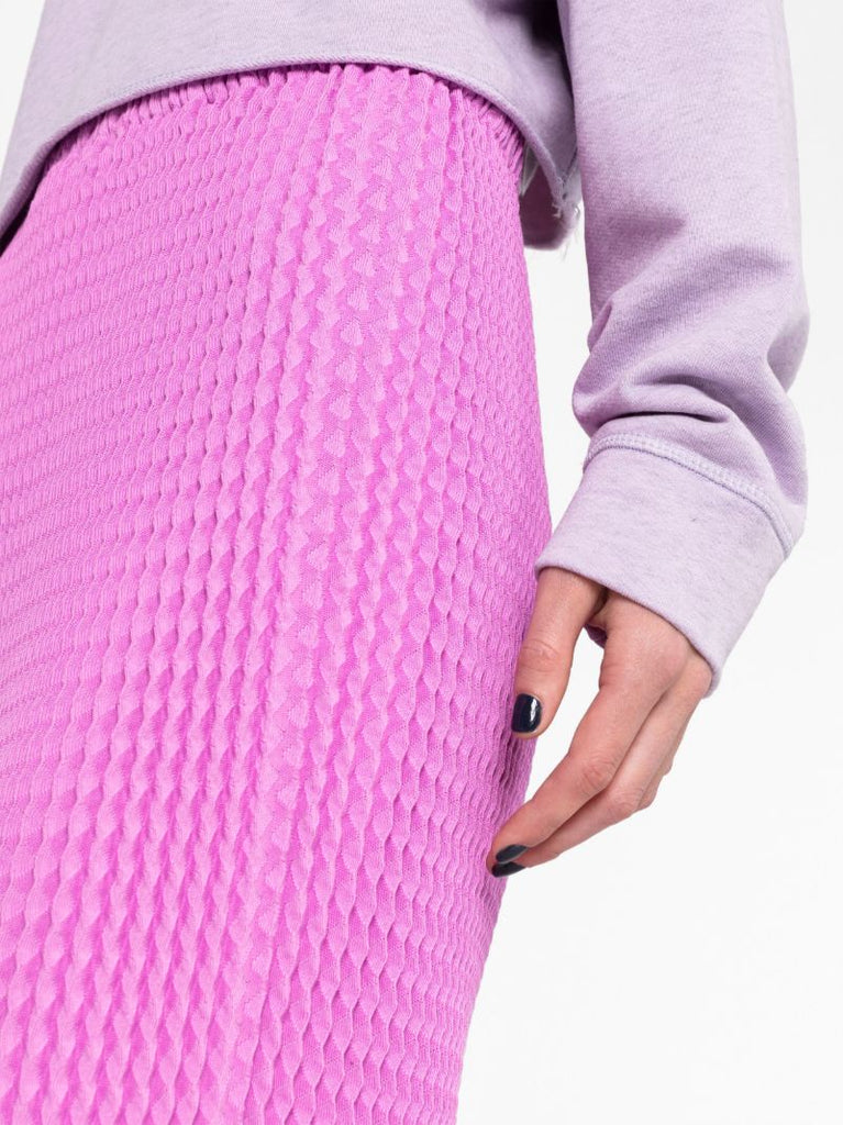 Pink Spongy-36 Zigzag Stitching Skirt