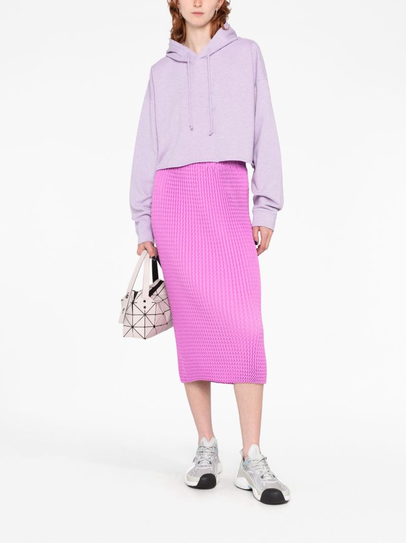 Pink Spongy-36 Zigzag Stitching Skirt
