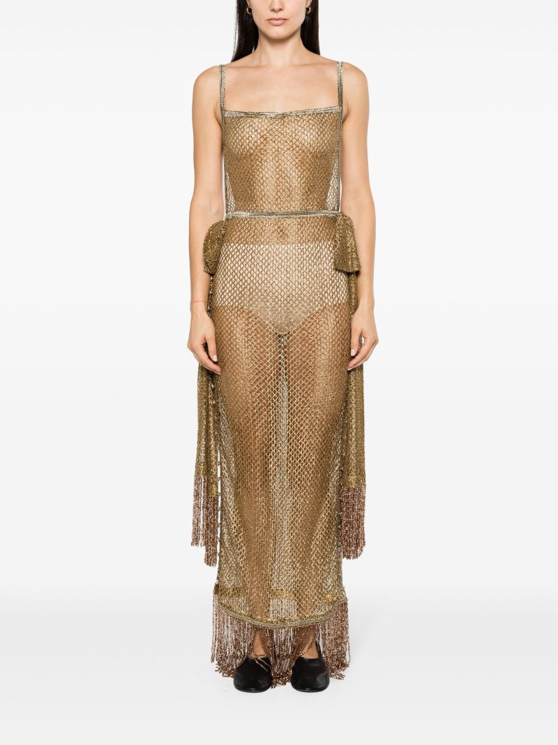 Gold LamÃ_x0083_Â© Lace Dress